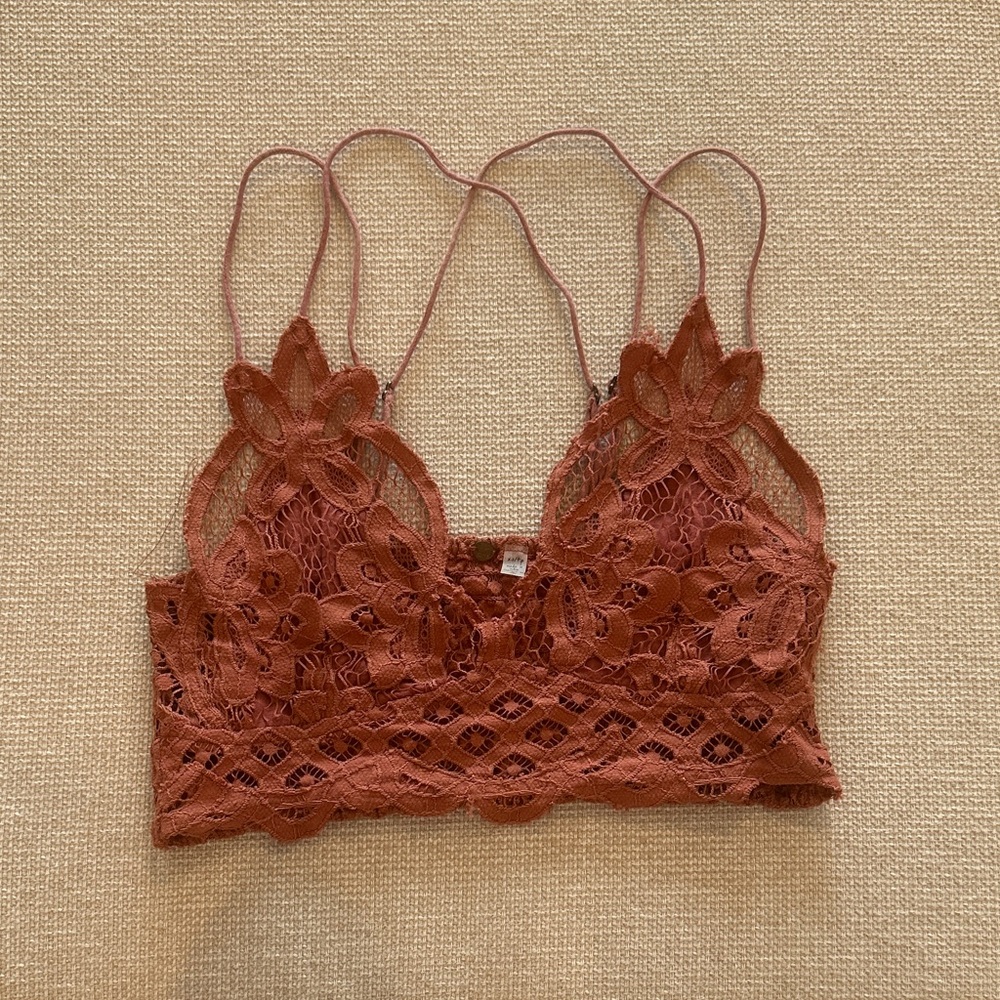 Free People Lace Bralette with Floral Design
